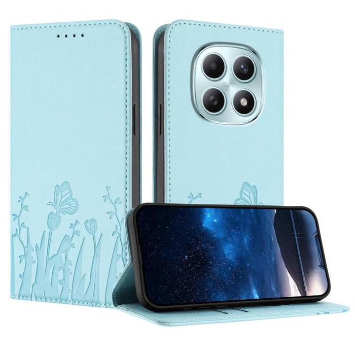 Funda magnética para teléfono de piel vegana con estampado de tulipanes y mariposas, For Redmi A7 Pro 4G / 5G 171mm / Poco C85x 5G, For Redmi Turbo 5 Max 5G / Poco X8 Pro Max 5G, For Redmi Turbo 5 5G / Poco X8 Pro 5G                                    ...
