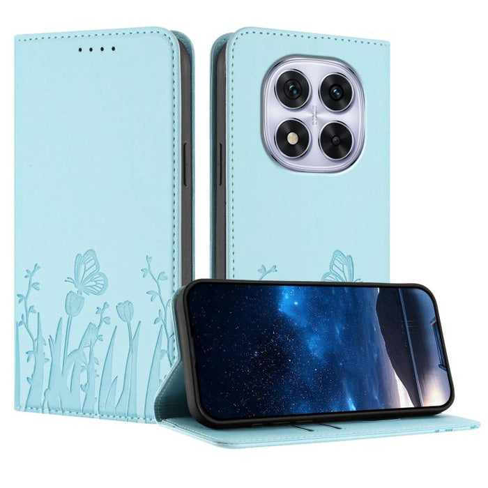 Funda magnética para teléfono de piel vegana con estampado de tulipanes y mariposas, For Redmi Note 14 5G / Poco M7 Pro 5G, For Redmi Note 14 Pro 4G, For Redmi Note 14 4G 163.25mm, For Redmi K70 Ultra, For Redmi 13 4G / 5G / Note 13R / Poco M6 Plus 5G ...