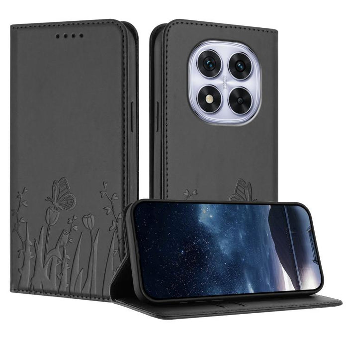 Funda magnética para teléfono de piel vegana con estampado de tulipanes y mariposas, For Redmi Note 14 5G / Poco M7 Pro 5G, For Redmi Note 14 Pro 4G, For Redmi Note 14 4G 163.25mm, For Redmi K70 Ultra, For Redmi 13 4G / 5G / Note 13R / Poco M6 Plus 5G ...