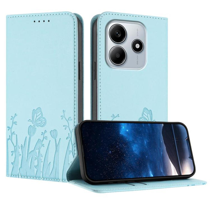 Funda magnética para teléfono de piel vegana con estampado de tulipanes y mariposas, For Redmi Note 14 5G / Poco M7 Pro 5G, For Redmi Note 14 Pro 4G, For Redmi Note 14 4G 163.25mm, For Redmi K70 Ultra, For Redmi 13 4G / 5G / Note 13R / Poco M6 Plus 5G ...