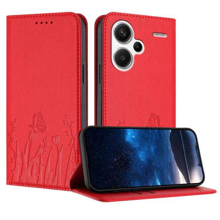 Funda magnética para teléfono de piel vegana con estampado de tulipanes y mariposas, For Redmi 13C 4G / 5G / Poco C65 / Poco M6 5G, For Redmi Note 13 4G, For Redmi K70E / Poco X6 Pro, For Redmi Note 13 Pro 5G / Xiaomi Poco X6, For Redmi Note 13 5G     ...