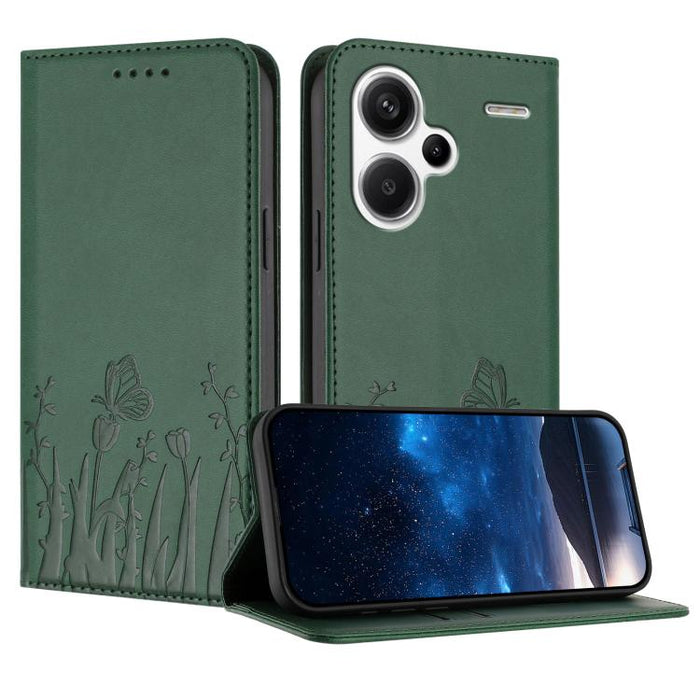 Funda magnética para teléfono de piel vegana con estampado de tulipanes y mariposas, For Redmi 13C 4G / 5G / Poco C65 / Poco M6 5G, For Redmi Note 13 4G, For Redmi K70E / Poco X6 Pro, For Redmi Note 13 Pro 5G / Xiaomi Poco X6, For Redmi Note 13 5G     ...