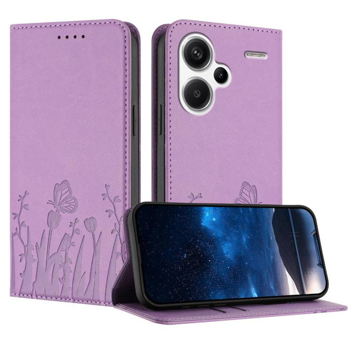 Funda magnética para teléfono de piel vegana con estampado de tulipanes y mariposas, For Redmi 13C 4G / 5G / Poco C65 / Poco M6 5G, For Redmi Note 13 4G, For Redmi K70E / Poco X6 Pro, For Redmi Note 13 Pro 5G / Xiaomi Poco X6, For Redmi Note 13 5G     ...