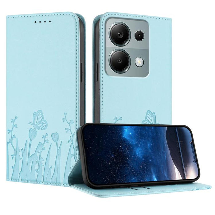 Funda magnética para teléfono de piel vegana con estampado de tulipanes y mariposas, For Redmi Note 14 5G / Poco M7 Pro 5G, For Redmi Note 14 Pro 4G, For Redmi Note 14 4G 163.25mm, For Redmi K70 Ultra, For Redmi 13 4G / 5G / Note 13R / Poco M6 Plus 5G ...