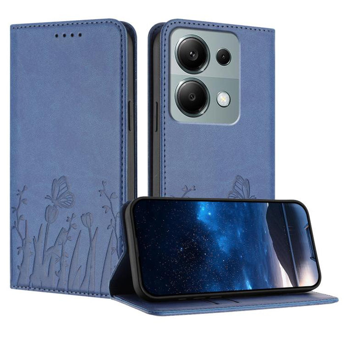 Funda magnética para teléfono de piel vegana con estampado de tulipanes y mariposas, For Redmi Note 14 5G / Poco M7 Pro 5G, For Redmi Note 14 Pro 4G, For Redmi Note 14 4G 163.25mm, For Redmi K70 Ultra, For Redmi 13 4G / 5G / Note 13R / Poco M6 Plus 5G ...
