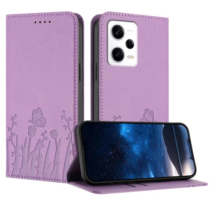 Funda magnética para teléfono de piel vegana con estampado de tulipanes y mariposas, For Redmi Note 11 4G / Note 11S 4G / Note 12S, For Redmi A2+ / A1+ / Poco C50 / Poco C51, For Redmi Note 12 4G Global, For Redmi 12C / 11A / Poco C55                  ...