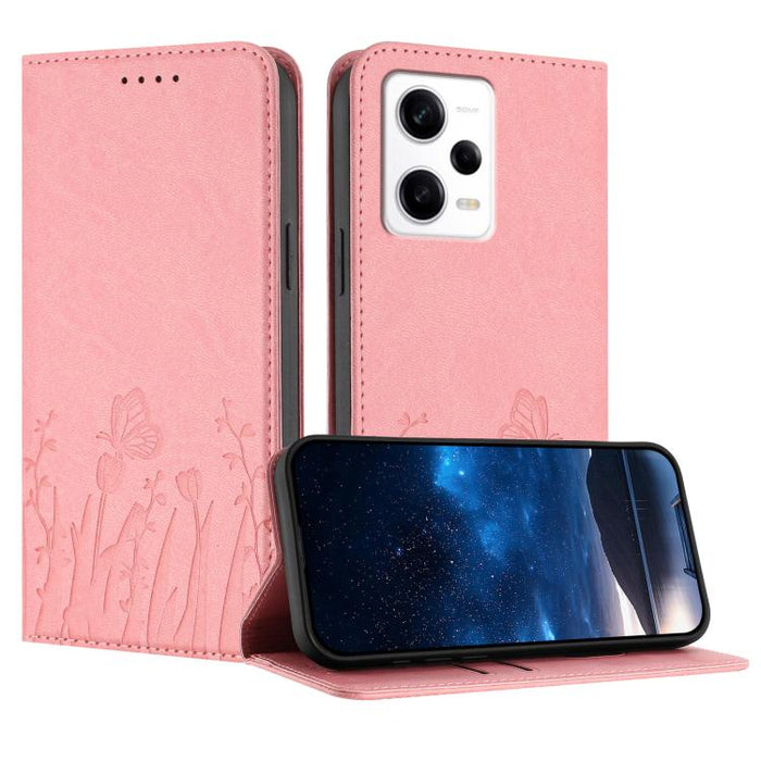 Funda magnética para teléfono de piel vegana con estampado de tulipanes y mariposas, For Redmi Note 11 4G / Note 11S 4G / Note 12S, For Redmi A2+ / A1+ / Poco C50 / Poco C51, For Redmi Note 12 4G Global, For Redmi 12C / 11A / Poco C55                  ...