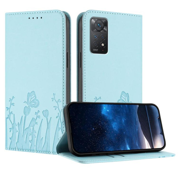 Funda magnética para teléfono de piel vegana con estampado de tulipanes y mariposas, For Redmi Note 11 4G / Note 11S 4G / Note 12S, For Redmi A2+ / A1+ / Poco C50 / Poco C51, For Redmi Note 12 4G Global, For Redmi 12C / 11A / Poco C55                  ...