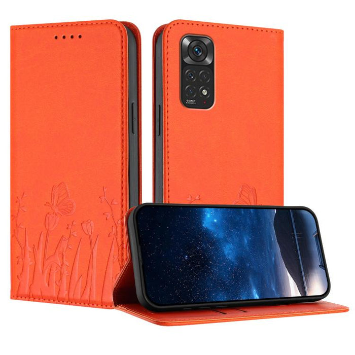 Funda magnética para teléfono de piel vegana con estampado de tulipanes y mariposas, For Redmi Note 11 4G / Note 11S 4G / Note 12S, For Redmi A2+ / A1+ / Poco C50 / Poco C51, For Redmi Note 12 4G Global, For Redmi 12C / 11A / Poco C55                  ...
