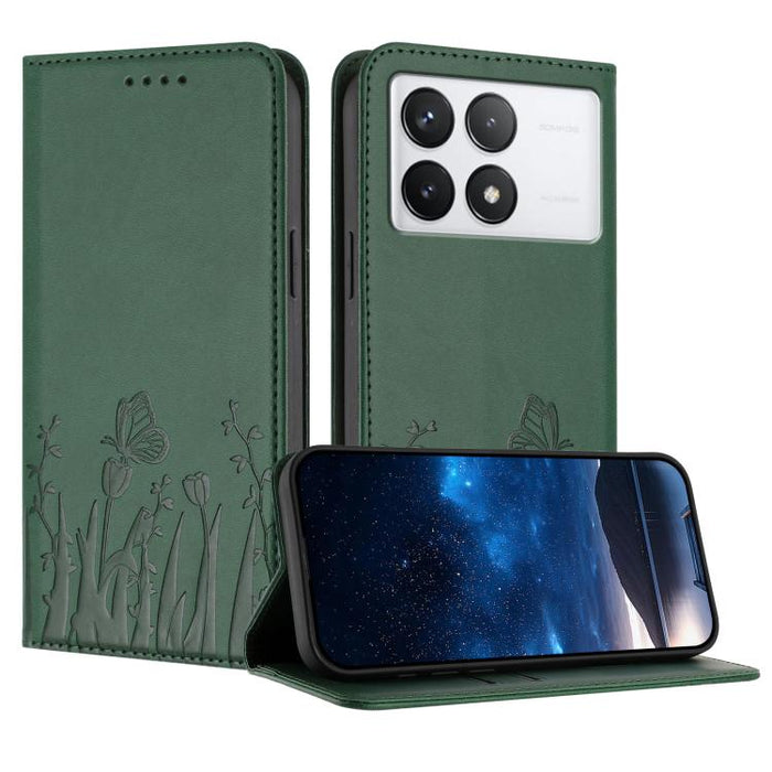 Funda magnética para teléfono de piel vegana con estampado de tulipanes y mariposas, For Redmi 13C 4G / 5G / Poco C65 / Poco M6 5G, For Redmi Note 13 4G, For Redmi K70E / Poco X6 Pro, For Redmi Note 13 Pro 5G / Xiaomi Poco X6, For Redmi Note 13 5G     ...