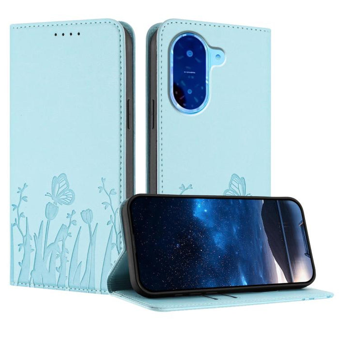 Funda magnética para teléfono de piel vegana con estampado de tulipanes y mariposas, For Redmi 15 5G Global / 15 4G SEA 169.5mm, For Redmi 15 5G / 4G EU 171mm, For Redmi 15C 5G / 4G Global 171mm / Poco C85 4G, For Redmi A5 4G 173.3mm                   ...