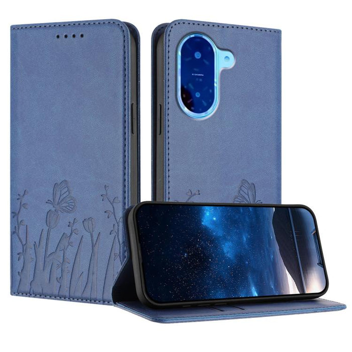 Funda magnética para teléfono de piel vegana con estampado de tulipanes y mariposas, For Redmi 15 5G Global / 15 4G SEA 169.5mm, For Redmi 15 5G / 4G EU 171mm, For Redmi 15C 5G / 4G Global 171mm / Poco C85 4G, For Redmi A5 4G 173.3mm                   ...