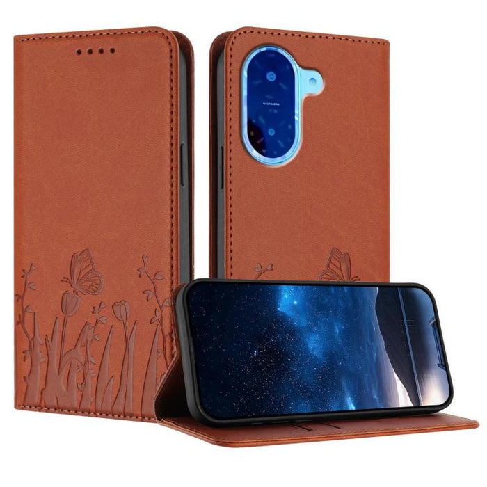Funda magnética para teléfono de piel vegana con estampado de tulipanes y mariposas, For Redmi 15 5G Global / 15 4G SEA 169.5mm, For Redmi 15 5G / 4G EU 171mm, For Redmi 15C 5G / 4G Global 171mm / Poco C85 4G, For Redmi A5 4G 173.3mm                   ...