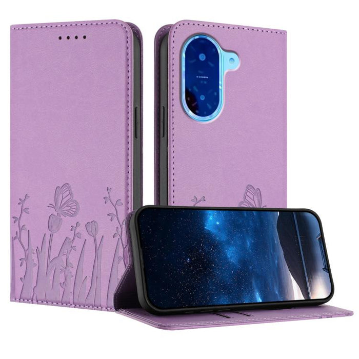 Funda magnética para teléfono de piel vegana con estampado de tulipanes y mariposas, For Redmi 15 5G Global / 15 4G SEA 169.5mm, For Redmi 15 5G / 4G EU 171mm, For Redmi 15C 5G / 4G Global 171mm / Poco C85 4G, For Redmi A5 4G 173.3mm                   ...