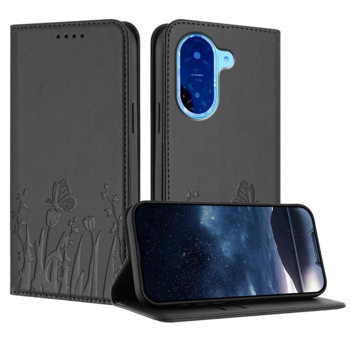 Funda magnética para teléfono de piel vegana con estampado de tulipanes y mariposas, For Redmi 15 5G Global / 15 4G SEA 169.5mm, For Redmi 15 5G / 4G EU 171mm, For Redmi 15C 5G / 4G Global 171mm / Poco C85 4G, For Redmi A5 4G 173.3mm                   ...