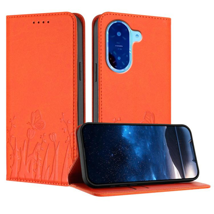 Funda magnética para teléfono de piel vegana con estampado de tulipanes y mariposas, For Redmi 15 5G Global / 15 4G SEA 169.5mm, For Redmi 15 5G / 4G EU 171mm, For Redmi 15C 5G / 4G Global 171mm / Poco C85 4G, For Redmi A5 4G 173.3mm                   ...