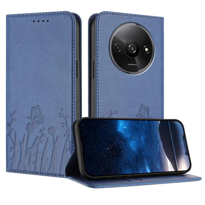Funda magnética para teléfono de piel vegana con estampado de tulipanes y mariposas, For Redmi Note 14 5G / Poco M7 Pro 5G, For Redmi Note 14 Pro 4G, For Redmi Note 14 4G 163.25mm, For Redmi K70 Ultra, For Redmi 13 4G / 5G / Note 13R / Poco M6 Plus 5G ...