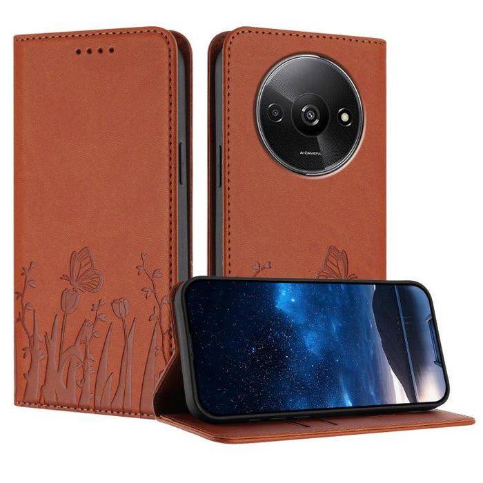 Funda magnética para teléfono de piel vegana con estampado de tulipanes y mariposas, For Redmi Note 14 5G / Poco M7 Pro 5G, For Redmi Note 14 Pro 4G, For Redmi Note 14 4G 163.25mm, For Redmi K70 Ultra, For Redmi 13 4G / 5G / Note 13R / Poco M6 Plus 5G ...