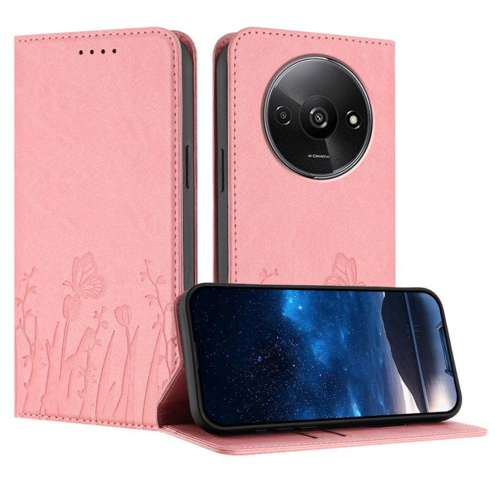 Funda magnética para teléfono de piel vegana con estampado de tulipanes y mariposas, For Redmi Note 14 5G / Poco M7 Pro 5G, For Redmi Note 14 Pro 4G, For Redmi Note 14 4G 163.25mm, For Redmi K70 Ultra, For Redmi 13 4G / 5G / Note 13R / Poco M6 Plus 5G ...