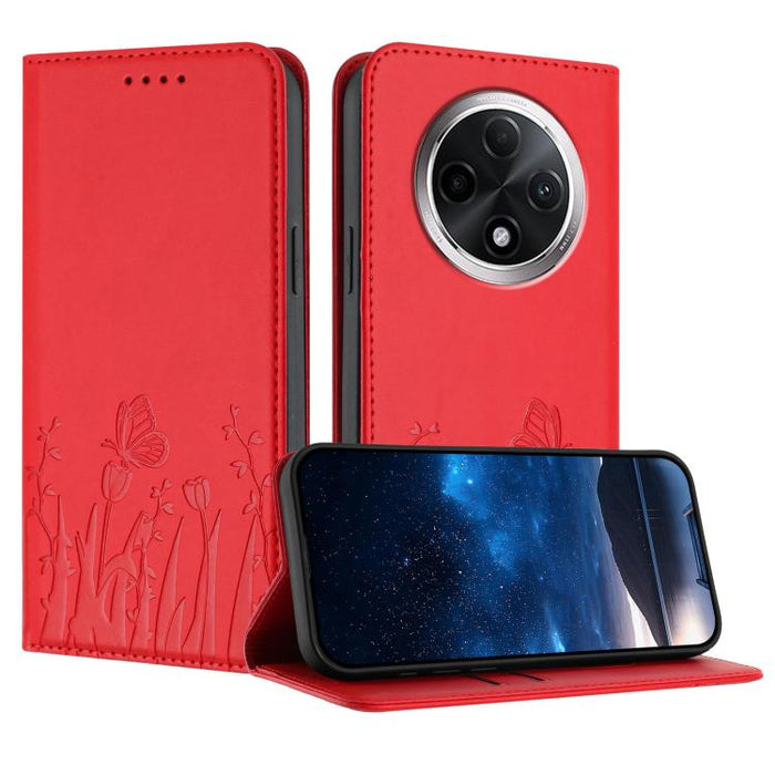 Funda magnética para teléfono de piel vegana con estampado de tulipanes y mariposas, For Redmi 15 5G Global / 15 4G SEA 169.5mm, For Redmi 15 5G / 4G EU 171mm, For Redmi 15C 5G / 4G Global 171mm / Poco C85 4G, For Redmi A5 4G 173.3mm                   ...