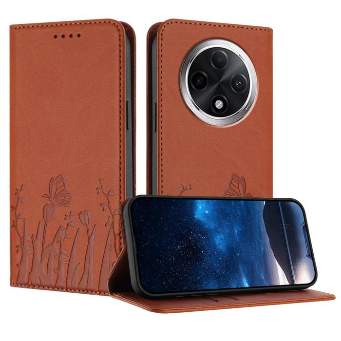 Funda magnética para teléfono de piel vegana con estampado de tulipanes y mariposas, For Redmi 15 5G Global / 15 4G SEA 169.5mm, For Redmi 15 5G / 4G EU 171mm, For Redmi 15C 5G / 4G Global 171mm / Poco C85 4G, For Redmi A5 4G 173.3mm                   ...