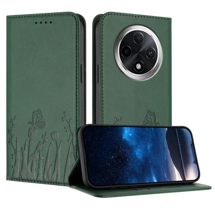 Funda magnética para teléfono de piel vegana con estampado de tulipanes y mariposas, For Redmi 15 5G Global / 15 4G SEA 169.5mm, For Redmi 15 5G / 4G EU 171mm, For Redmi 15C 5G / 4G Global 171mm / Poco C85 4G, For Redmi A5 4G 173.3mm                   ...