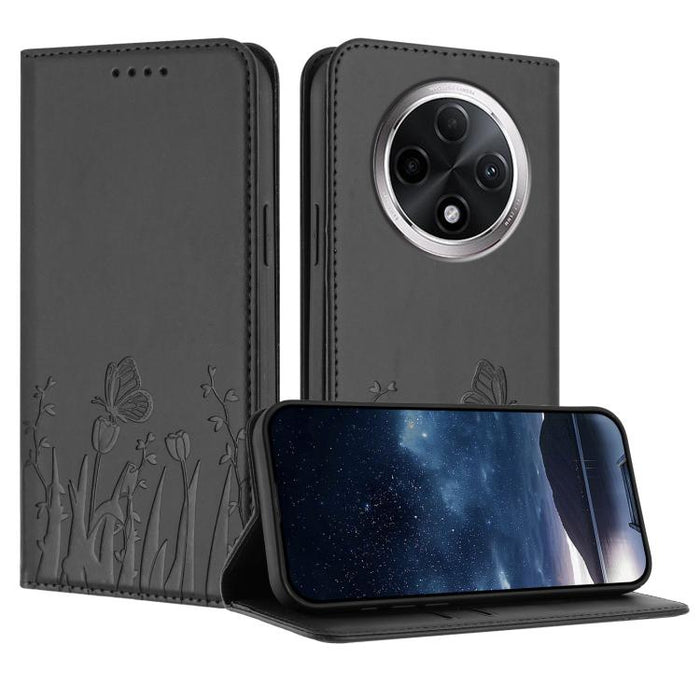 Funda magnética para teléfono de piel vegana con estampado de tulipanes y mariposas, For Redmi 15 5G Global / 15 4G SEA 169.5mm, For Redmi 15 5G / 4G EU 171mm, For Redmi 15C 5G / 4G Global 171mm / Poco C85 4G, For Redmi A5 4G 173.3mm                   ...