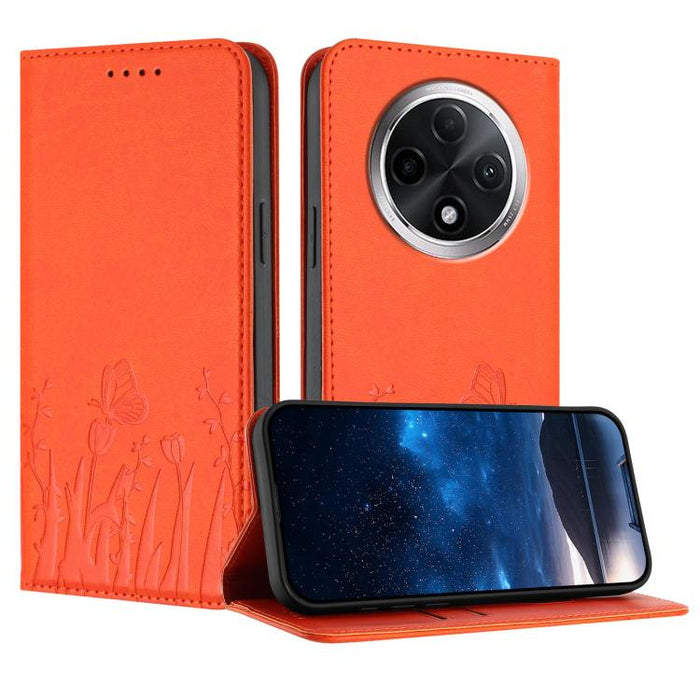 Funda magnética para teléfono de piel vegana con estampado de tulipanes y mariposas, For Redmi 15 5G Global / 15 4G SEA 169.5mm, For Redmi 15 5G / 4G EU 171mm, For Redmi 15C 5G / 4G Global 171mm / Poco C85 4G, For Redmi A5 4G 173.3mm                   ...