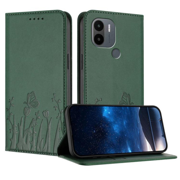 Funda magnética para teléfono de piel vegana con estampado de tulipanes y mariposas, For Redmi Note 11 4G / Note 11S 4G / Note 12S, For Redmi A2+ / A1+ / Poco C50 / Poco C51, For Redmi Note 12 4G Global, For Redmi 12C / 11A / Poco C55                  ...