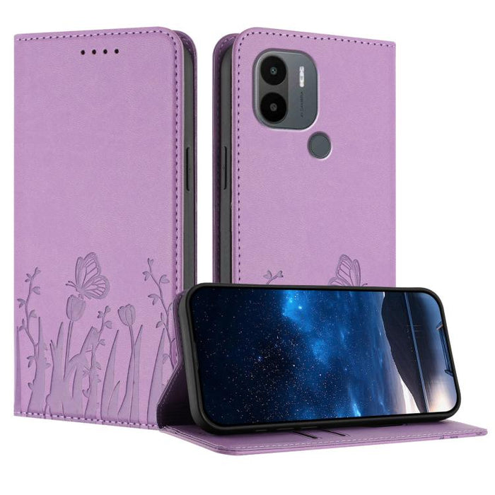 Funda magnética para teléfono de piel vegana con estampado de tulipanes y mariposas, For Redmi Note 11 4G / Note 11S 4G / Note 12S, For Redmi A2+ / A1+ / Poco C50 / Poco C51, For Redmi Note 12 4G Global, For Redmi 12C / 11A / Poco C55                  ...