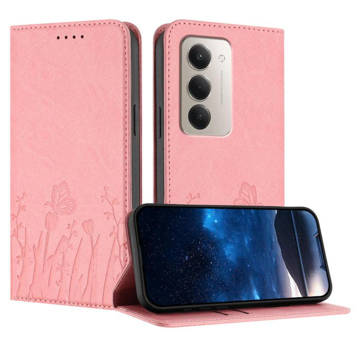 Funda magnética para teléfono de piel vegana con estampado de tulipanes y mariposas, For Redmi 15 5G Global / 15 4G SEA 169.5mm, For Redmi 15 5G / 4G EU 171mm, For Redmi 15C 5G / 4G Global 171mm / Poco C85 4G, For Redmi A5 4G 173.3mm                   ...