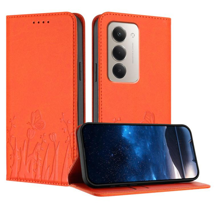 Funda magnética para teléfono de piel vegana con estampado de tulipanes y mariposas, For Redmi 15 5G Global / 15 4G SEA 169.5mm, For Redmi 15 5G / 4G EU 171mm, For Redmi 15C 5G / 4G Global 171mm / Poco C85 4G, For Redmi A5 4G 173.3mm                   ...
