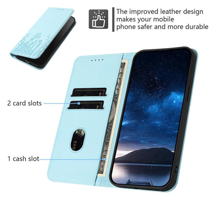 Funda magnética para teléfono de piel vegana con estampado de tulipanes y mariposas, For Redmi 15 5G Global / 15 4G SEA 169.5mm, For Redmi 15 5G / 4G EU 171mm, For Redmi 15C 5G / 4G Global 171mm / Poco C85 4G, For Redmi A5 4G 173.3mm                   ...