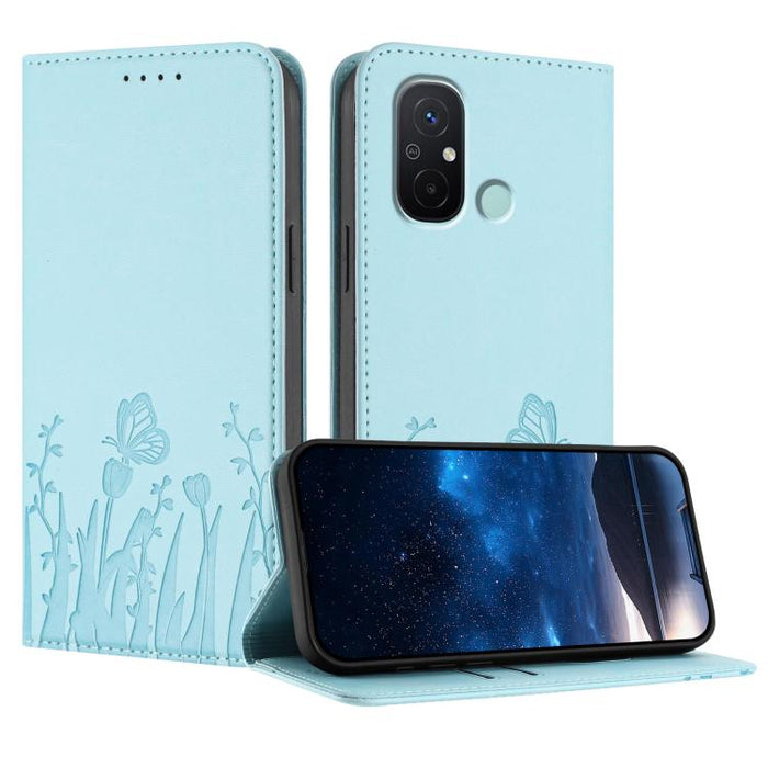 Funda magnética para teléfono de piel vegana con estampado de tulipanes y mariposas, For Redmi Note 11 4G / Note 11S 4G / Note 12S, For Redmi A2+ / A1+ / Poco C50 / Poco C51, For Redmi Note 12 4G Global, For Redmi 12C / 11A / Poco C55                  ...