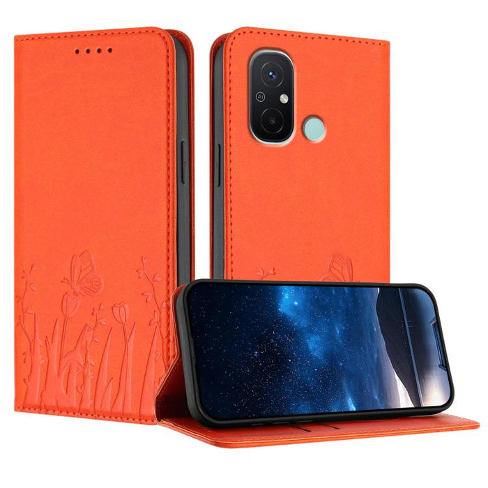 Funda magnética para teléfono de piel vegana con estampado de tulipanes y mariposas, For Redmi Note 11 4G / Note 11S 4G / Note 12S, For Redmi A2+ / A1+ / Poco C50 / Poco C51, For Redmi Note 12 4G Global, For Redmi 12C / 11A / Poco C55                  ...