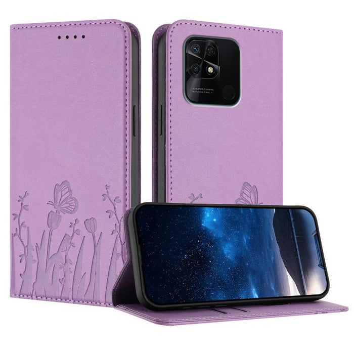 Funda magnética para teléfono de piel vegana con estampado de tulipanes y mariposas, For Redmi Note 11 4G / Note 11S 4G / Note 12S, For Redmi A2+ / A1+ / Poco C50 / Poco C51, For Redmi Note 12 4G Global, For Redmi 12C / 11A / Poco C55                  ...