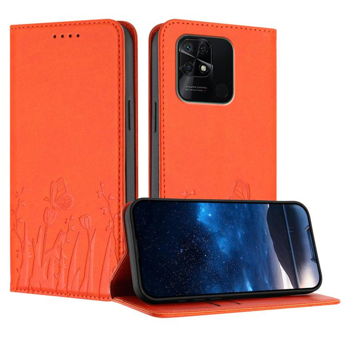 Funda magnética para teléfono de piel vegana con estampado de tulipanes y mariposas, For Redmi Note 11 4G / Note 11S 4G / Note 12S, For Redmi A2+ / A1+ / Poco C50 / Poco C51, For Redmi Note 12 4G Global, For Redmi 12C / 11A / Poco C55                  ...