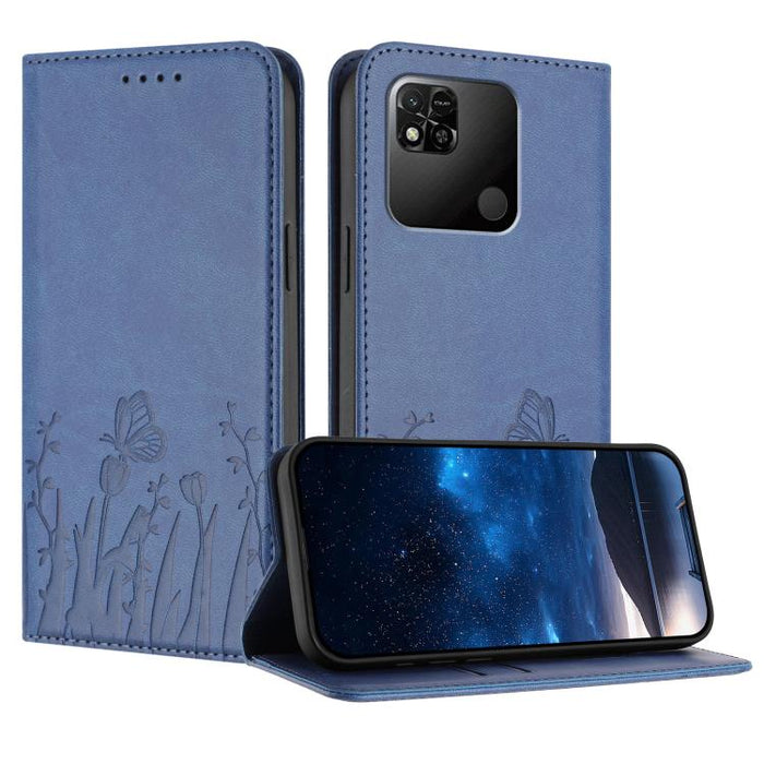 Funda magnética para teléfono de piel vegana con estampado de tulipanes y mariposas, For Redmi Note 11 4G / Note 11S 4G / Note 12S, For Redmi A2+ / A1+ / Poco C50 / Poco C51, For Redmi Note 12 4G Global, For Redmi 12C / 11A / Poco C55                  ...
