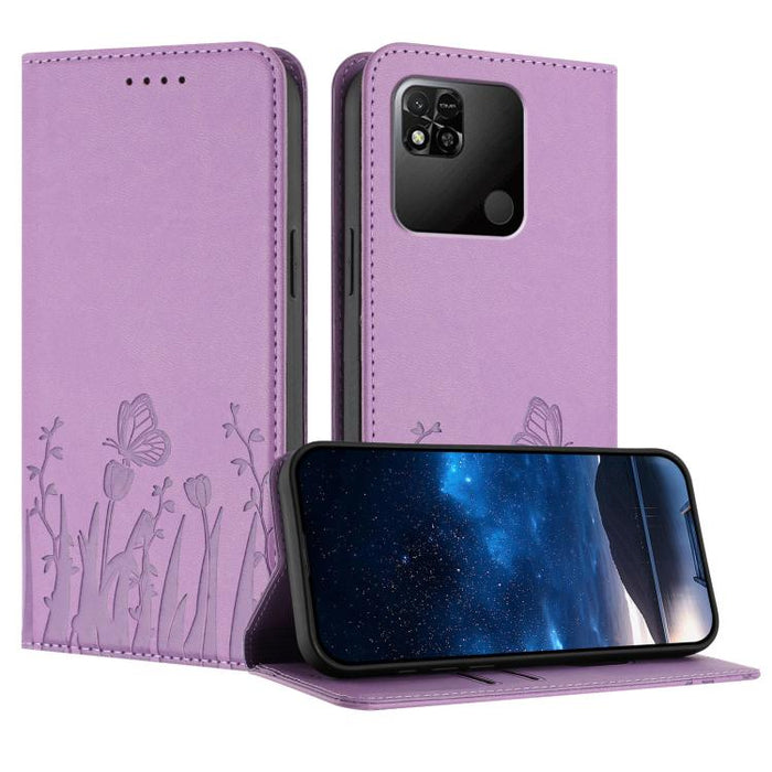 Funda magnética para teléfono de piel vegana con estampado de tulipanes y mariposas, For Redmi Note 11 4G / Note 11S 4G / Note 12S, For Redmi A2+ / A1+ / Poco C50 / Poco C51, For Redmi Note 12 4G Global, For Redmi 12C / 11A / Poco C55                  ...