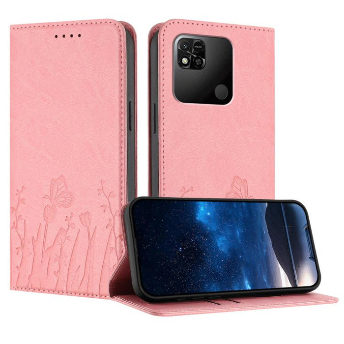 Funda magnética para teléfono de piel vegana con estampado de tulipanes y mariposas, For Redmi Note 11 4G / Note 11S 4G / Note 12S, For Redmi A2+ / A1+ / Poco C50 / Poco C51, For Redmi Note 12 4G Global, For Redmi 12C / 11A / Poco C55                  ...