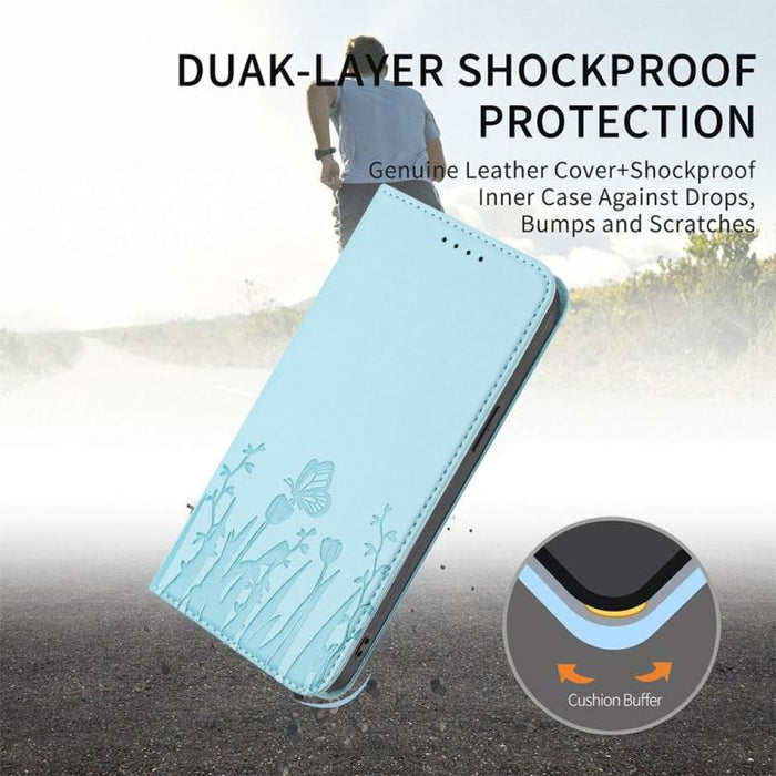 Funda magnética para teléfono de piel vegana con estampado de tulipanes y mariposas, For Redmi A7 Pro 4G / 5G 171mm / Poco C85x 5G, For Redmi Turbo 5 Max 5G / Poco X8 Pro Max 5G, For Redmi Turbo 5 5G / Poco X8 Pro 5G                                    ...