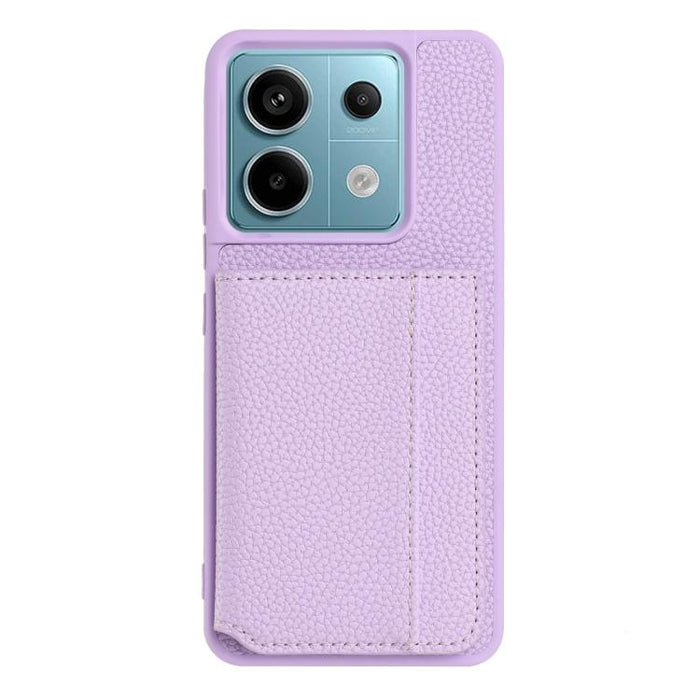 Funda para teléfono con tarjetero magnético y estampado de lichi, For Redmi Note 13 Pro 4G Global