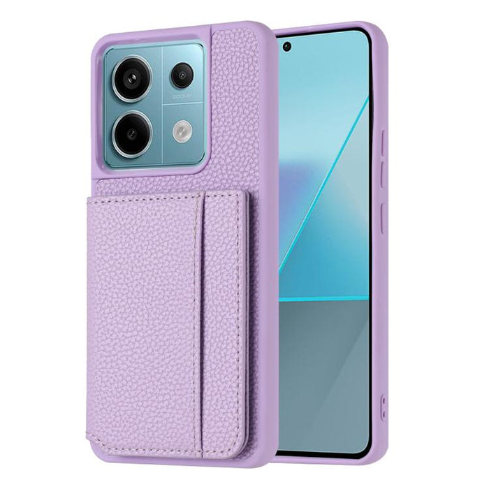 Funda para teléfono con tarjetero magnético y estampado de lichi, For Redmi Note 13 Pro 4G Global