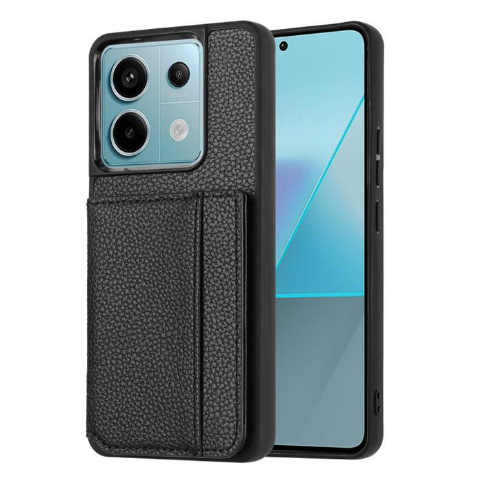 Funda para teléfono con tarjetero magnético y estampado de lichi, For Redmi Note 13 Pro 4G Global