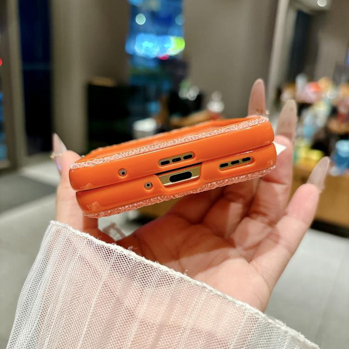 Funda para teléfono con ganchos metálicos laterales dobles, diseño de encaje en relieve y correa para la muñeca., For Xiaomi Mix Flip 2, For Xiaomi Mix Flip