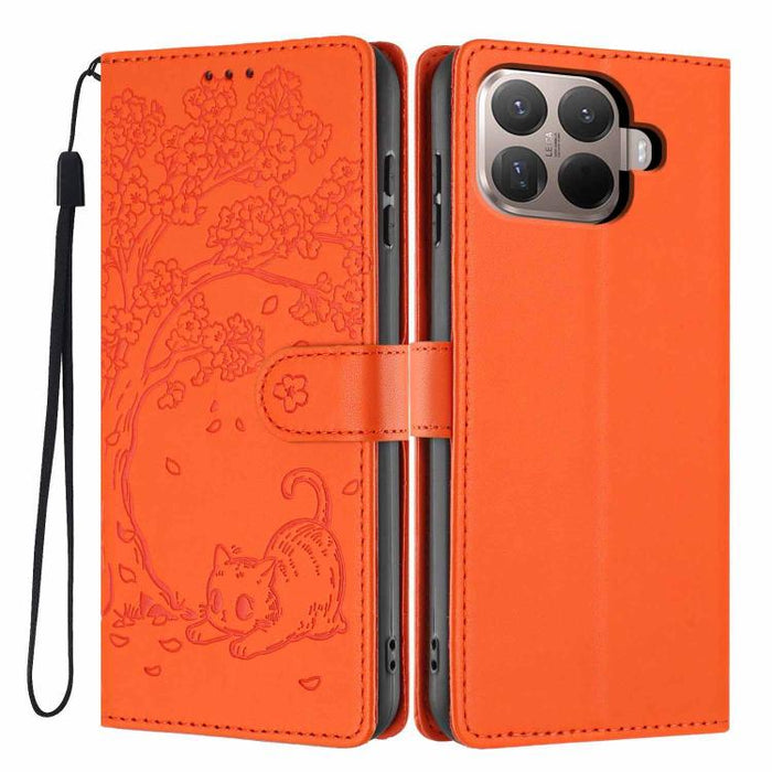 Funda para teléfono plegable de piel vegana con relieve de gato y árbol, For Xiaomi Poco F8 Ultra 5G, For Xiaomi Poco F8 Pro 5G, For Xiaomi 17 Pro Max, For Xiaomi 17 Pro, For Xiaomi 17, For Xiaomi Poco C85 5G, For Xiaomi 15T Pro, For Xiaomi 15T        ...