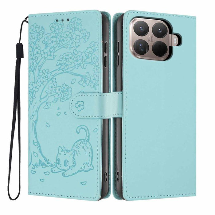 Funda para teléfono plegable de piel vegana con relieve de gato y árbol, For Xiaomi Poco F8 Ultra 5G, For Xiaomi Poco F8 Pro 5G, For Xiaomi 17 Pro Max, For Xiaomi 17 Pro, For Xiaomi 17, For Xiaomi Poco C85 5G, For Xiaomi 15T Pro, For Xiaomi 15T        ...