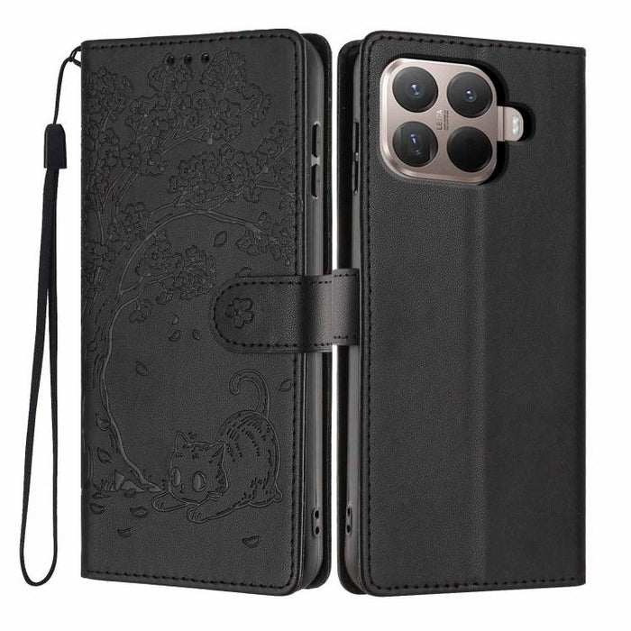 Funda para teléfono plegable de piel vegana con relieve de gato y árbol, For Xiaomi Poco F8 Ultra 5G, For Xiaomi Poco F8 Pro 5G, For Xiaomi 17 Pro Max, For Xiaomi 17 Pro, For Xiaomi 17, For Xiaomi Poco C85 5G, For Xiaomi 15T Pro, For Xiaomi 15T        ...