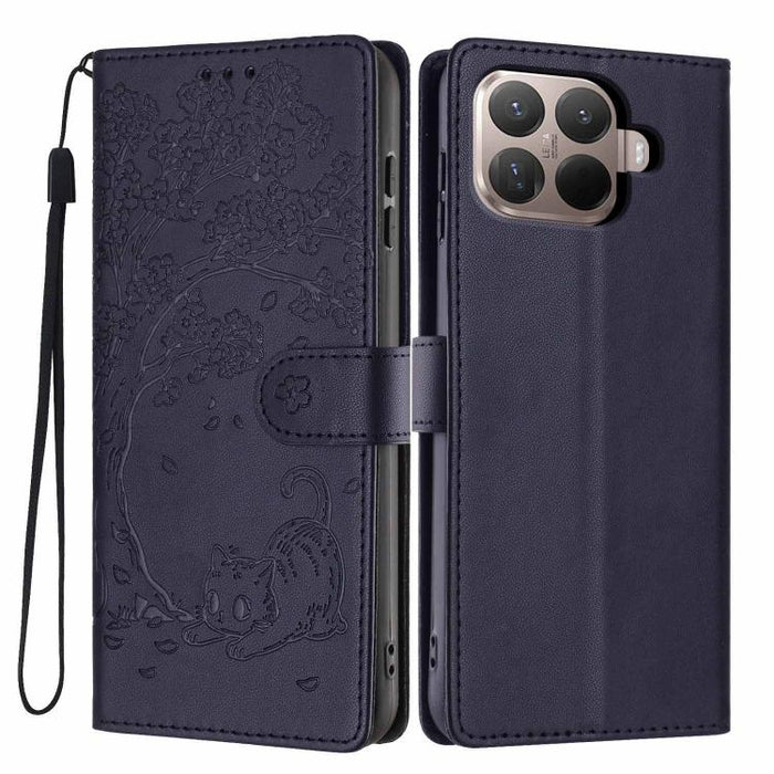 Funda para teléfono plegable de piel vegana con relieve de gato y árbol, For Xiaomi Poco F8 Ultra 5G, For Xiaomi Poco F8 Pro 5G, For Xiaomi 17 Pro Max, For Xiaomi 17 Pro, For Xiaomi 17, For Xiaomi Poco C85 5G, For Xiaomi 15T Pro, For Xiaomi 15T        ...