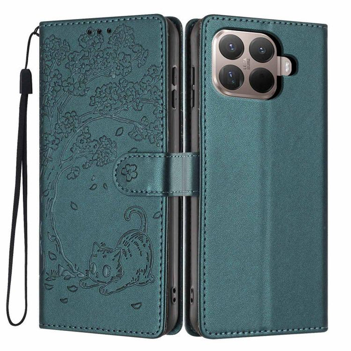 Funda para teléfono plegable de piel vegana con relieve de gato y árbol, For Xiaomi Poco F8 Ultra 5G, For Xiaomi Poco F8 Pro 5G, For Xiaomi 17 Pro Max, For Xiaomi 17 Pro, For Xiaomi 17, For Xiaomi Poco C85 5G, For Xiaomi 15T Pro, For Xiaomi 15T        ...